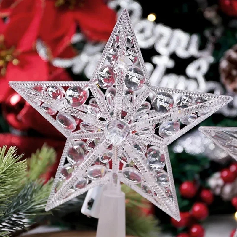 15cm decoração de árvore de natal estrelas luzes brancas quentes decoração de quarto de casa lâmpada led brilhante festival de natal topstar navidad 1.07in