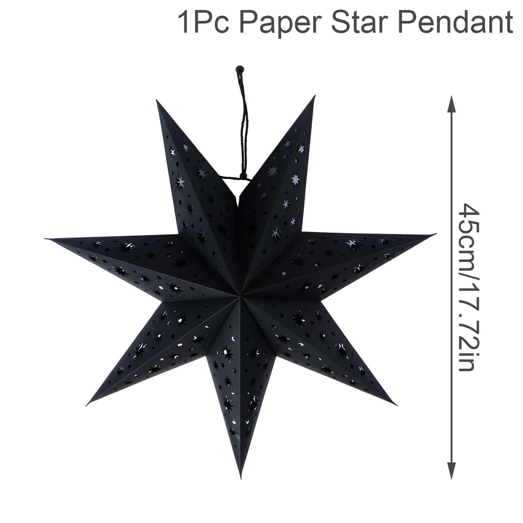 Estrela oca pendurado pingentes ramadan decoração 2024 para casa navidad natal noel presentes enfeites de natal ano novo 2024