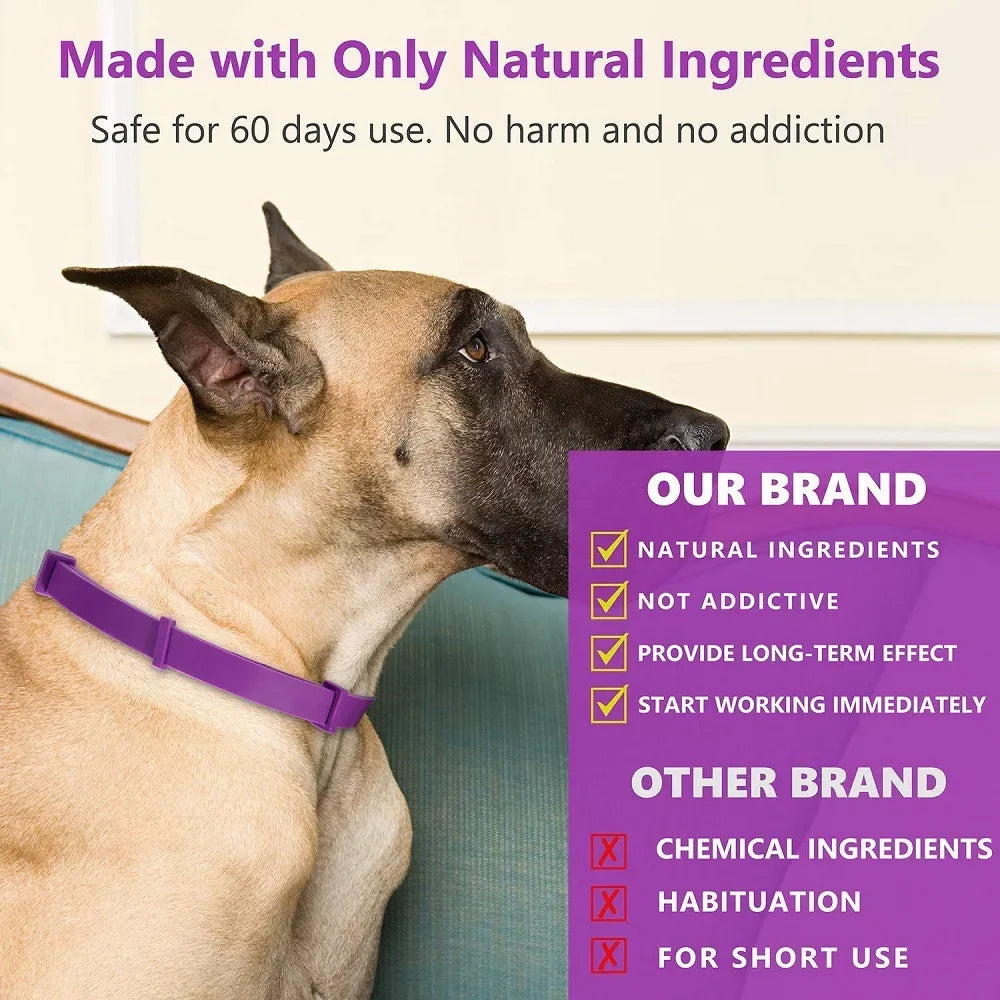 Coleira calmante para animais de estimação, para gatos, cães, ajustável, ansiedade, feromônio, reduzindo coleira para animais de estimação, duradoura, natural, calma, relaxar, calmante