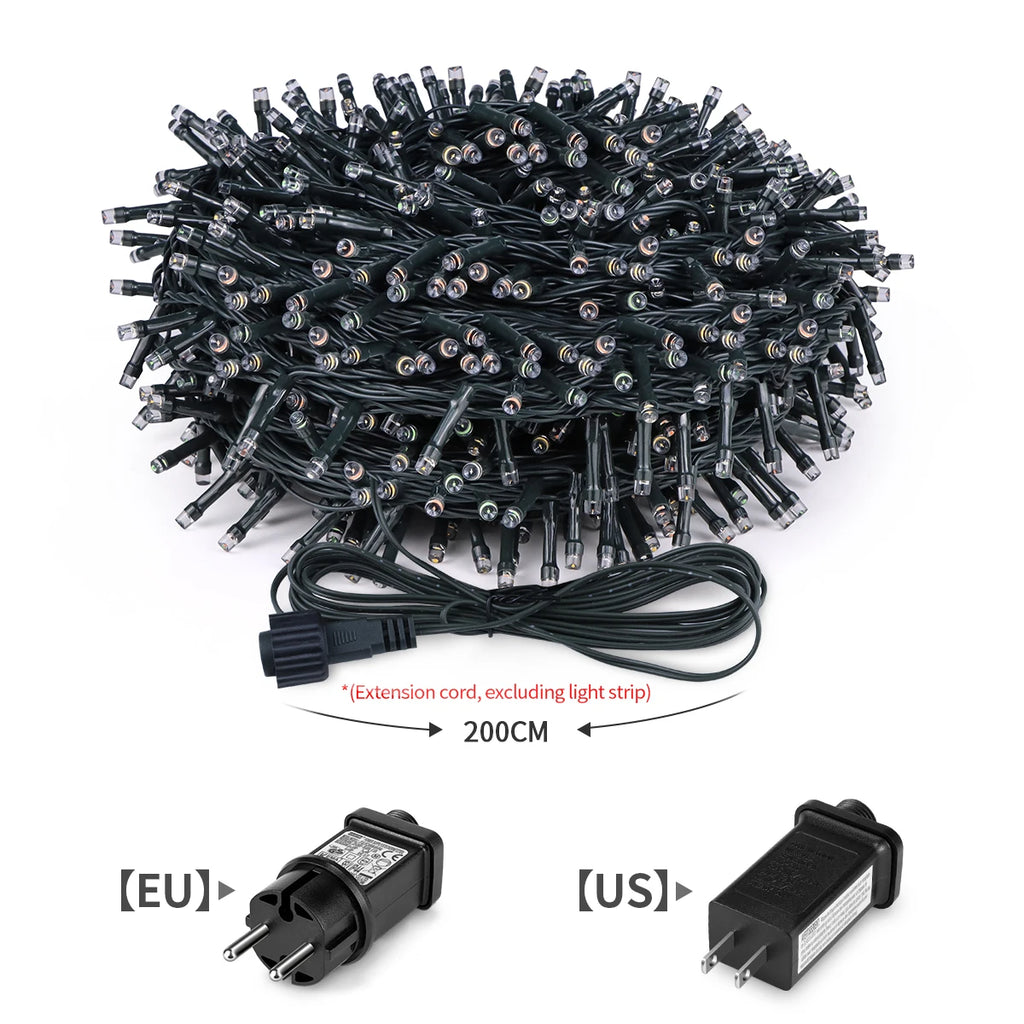 Natal ao ar livre jardim led string luz 24v árvore de natal luzes de fadas à prova dwaterproof água guirlanda lâmpada para pátio decoração festa feriado