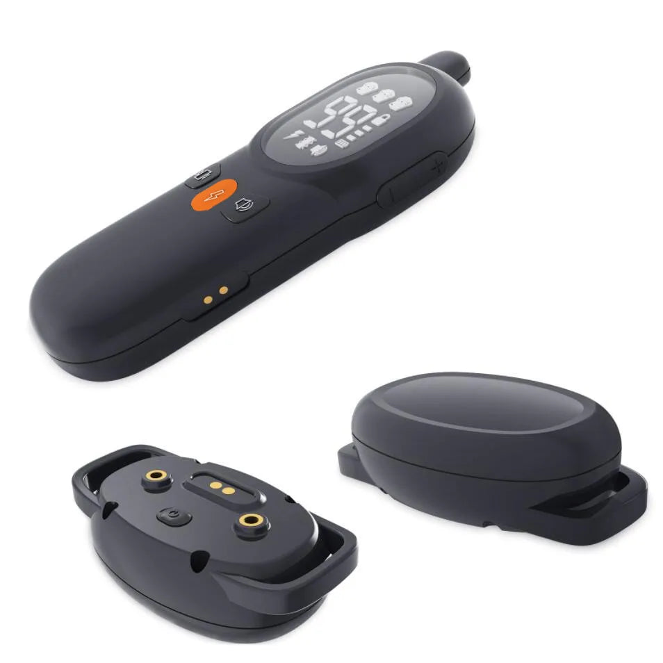 Coleira eletrônica para treinamento de cachorro, recarregável, LCD, choque remoto, animal de estimação, filhote de cachorro, treinador à prova d'água