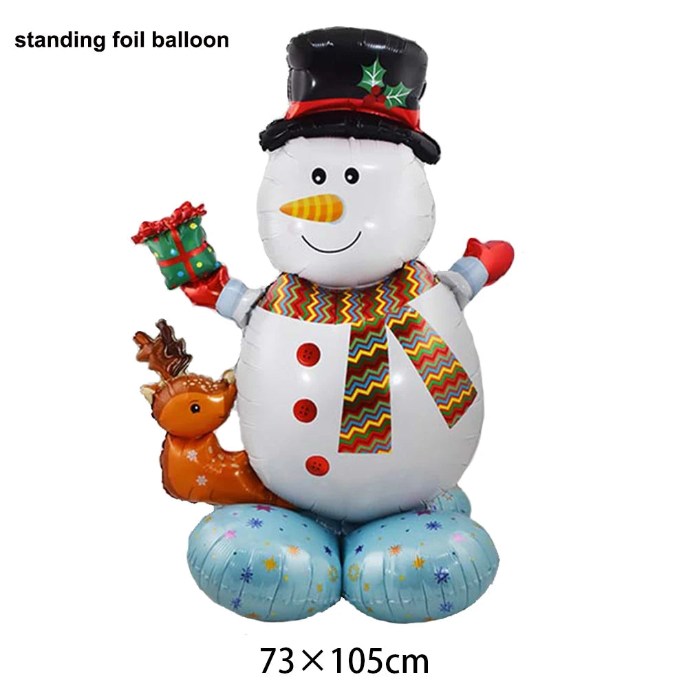Balão Metalizado de Natal: Boneco de Neve, Rena, Árvore de Natal, Caixa de Presente, Bengala Doce, Luminária de Rua - Decoração de Festa de Inverno e Natal