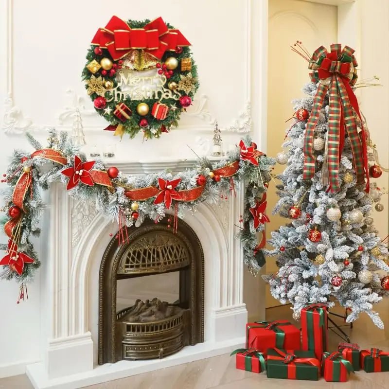 Decoração de natal artesanal simulação guirlanda de natal porta pendurado janela adereços requintado alta qualidade decoração para casa
