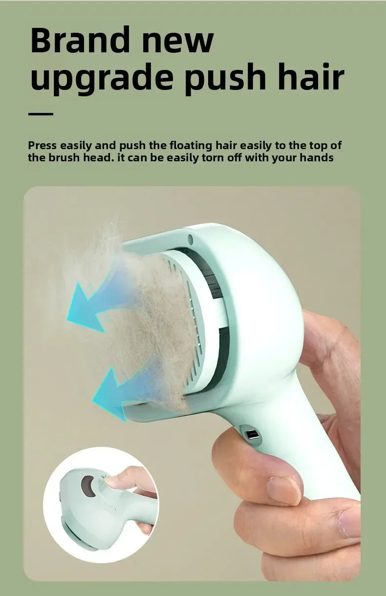 Escova de limpeza para cães, spray de vapor limpo para animais de estimação, escova de vapor exclusiva para cães, escova de limpeza de luxo