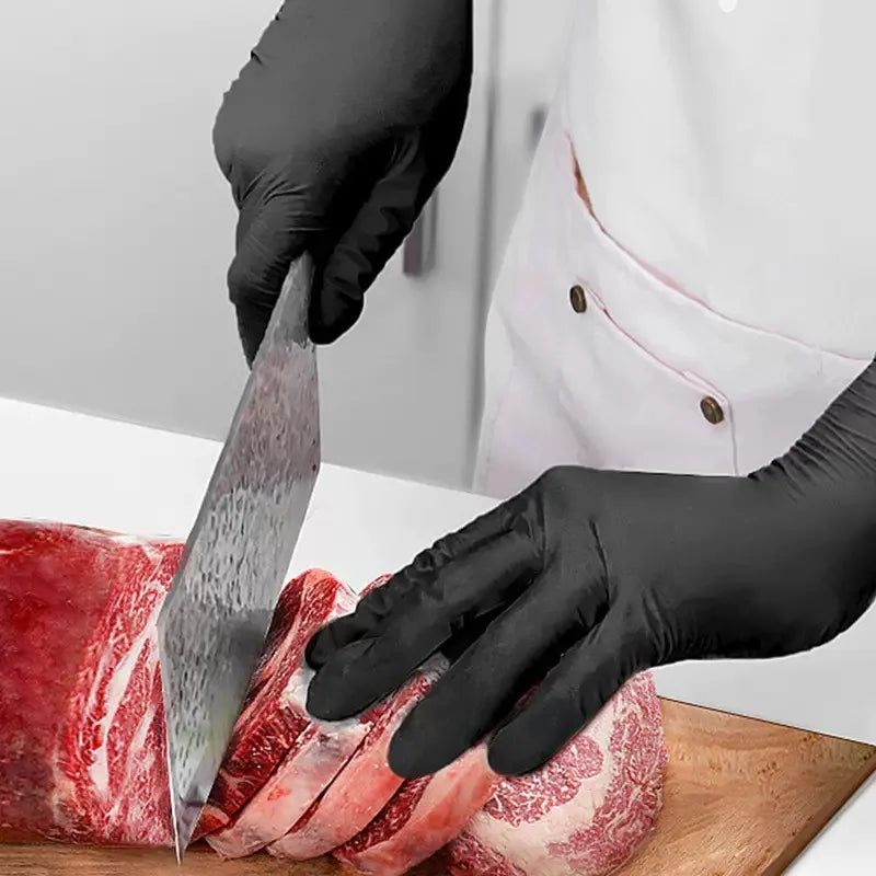 10-200pc luvas de nitrilo luvas de borracha preta látex luvas descartáveis trabalho doméstico indústria de carro jardinagem cuidados com animais de estimação ferramentas de cozinha