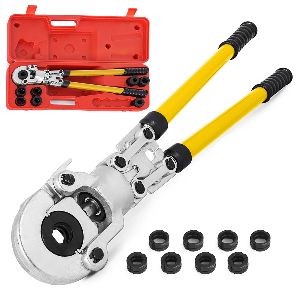 SucceBuy Ferramenta de crimpagem de tubo PEX de aço com matrizes tipo TH/U/V Kit composto de pinças de prensagem de encanamento de cobre multicamadas
