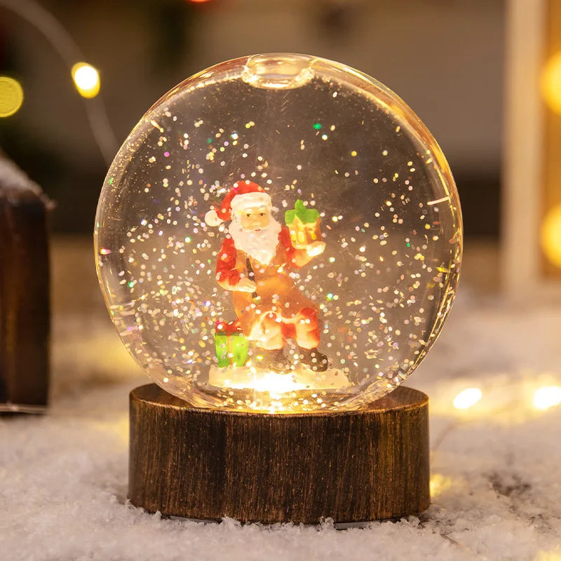 Decorações de Natal: Bolas de Cristal Iluminadas Luzes Noturnas Luzes de Vento e Presentes de Natal Criativos