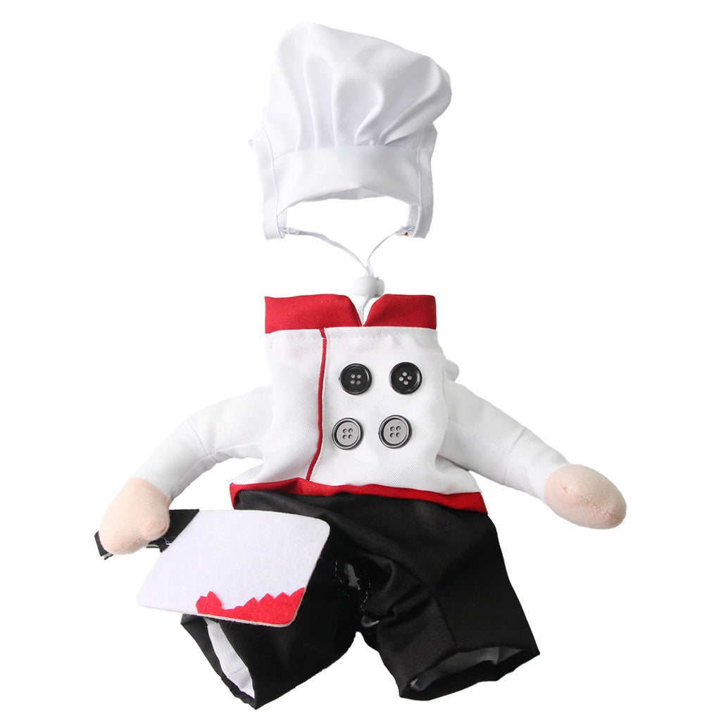 Fantasia Engraçada de Chef para Pets, Roupa de Confeiteiro Fofa para Cães e Gatos para Festas, Aniversários, Sessões de Fotos e Cosplay – Vestuário para Filhotes e Gatinhos