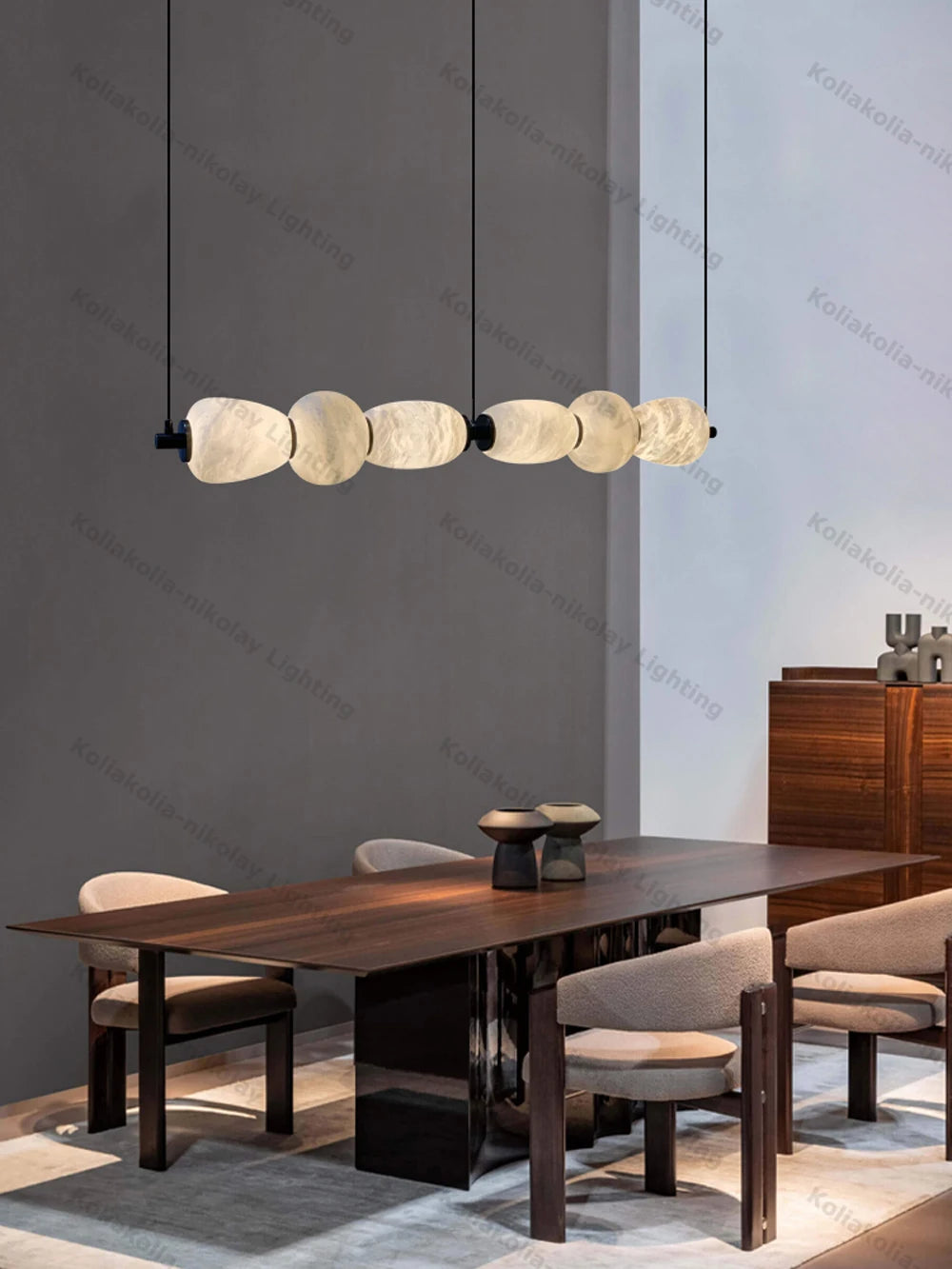 Lustres de LED Reguláveis de Mármore Natural para Decoração de Casa, Nova Tendência 2026, Iluminação para Sala de Estar e Sala de Jantar