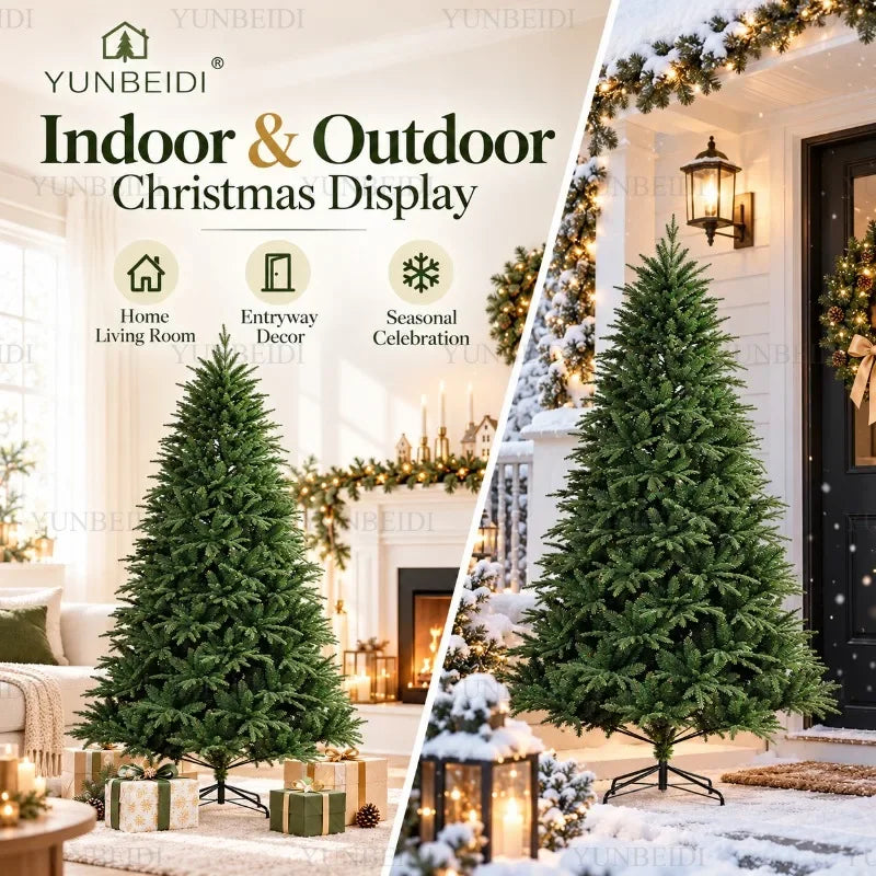 Árvore de Natal artificial em PE e PVC, com luzes LED USB e luzes quentes, árvore de Natal de alta qualidade, de 120 cm a 210 cm