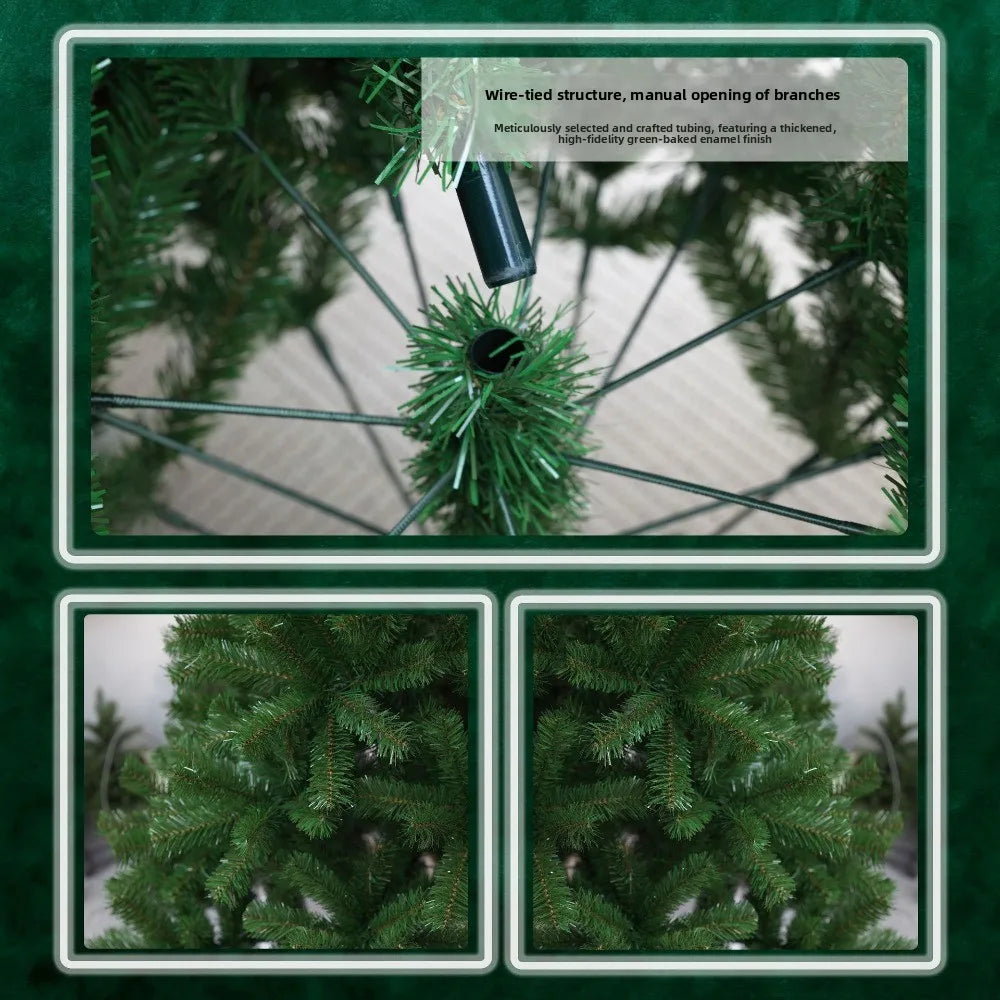 Árvore de Natal em PVC criptografado, tamanho grande, pontiaguda, para decoração de hotéis, shoppings e casas, árvore de Natal para chão.
