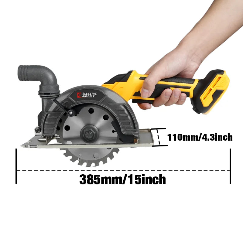 Serra Circular Elétrica Sem Escovas de 6 Polegadas (150mm) para Trabalhos em Madeira, Ferramenta de Corte Elétrica para Baterias Dewalt de 20V