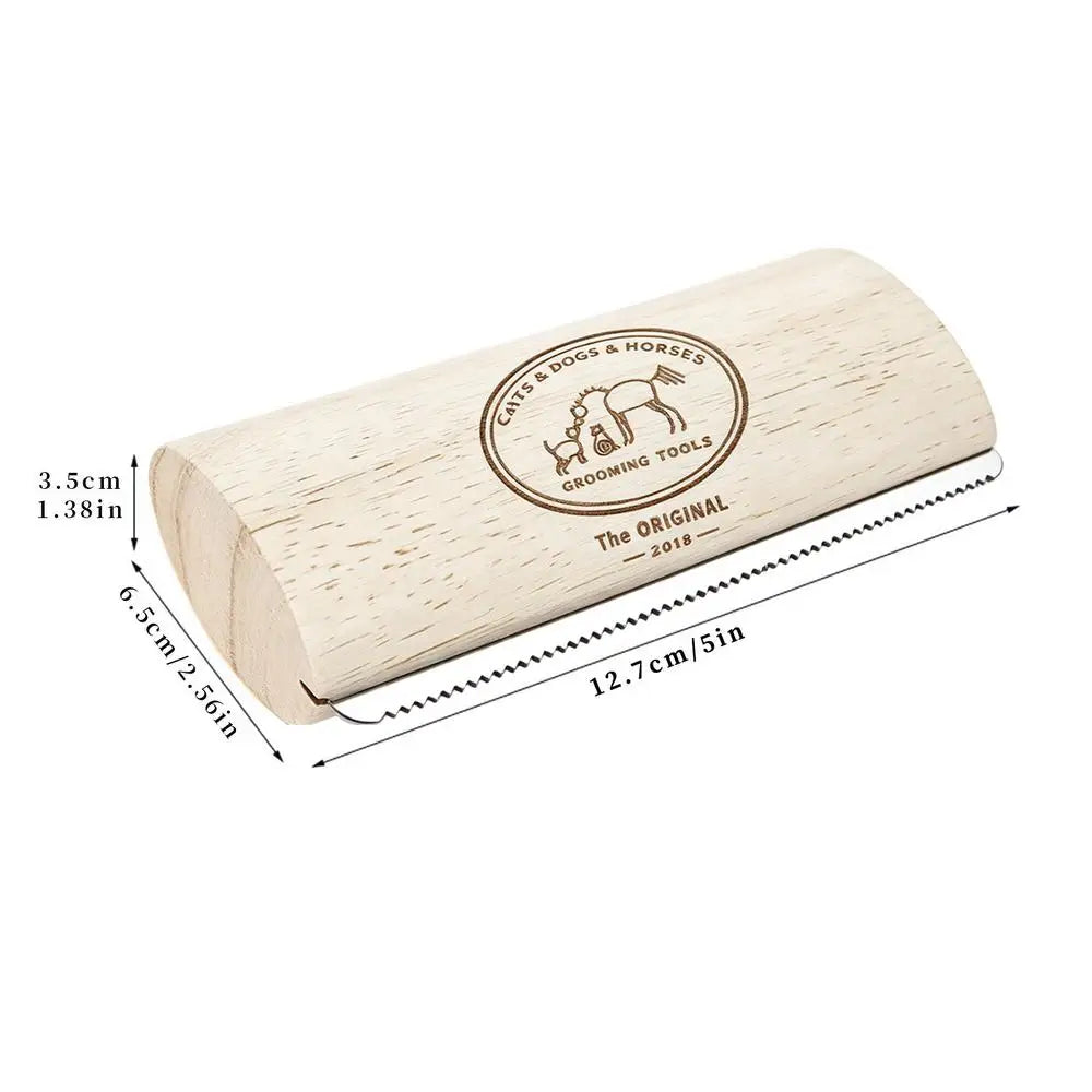Escova para Remoção de Pelos de Animais de Estimação, Escova de Desembaraço e Tosa com Dentes de Metal e Cabo de Madeira, Produtos de Beleza para Gatos, Escova para Remoção de Pelos de Cavalos, Escova para Cães