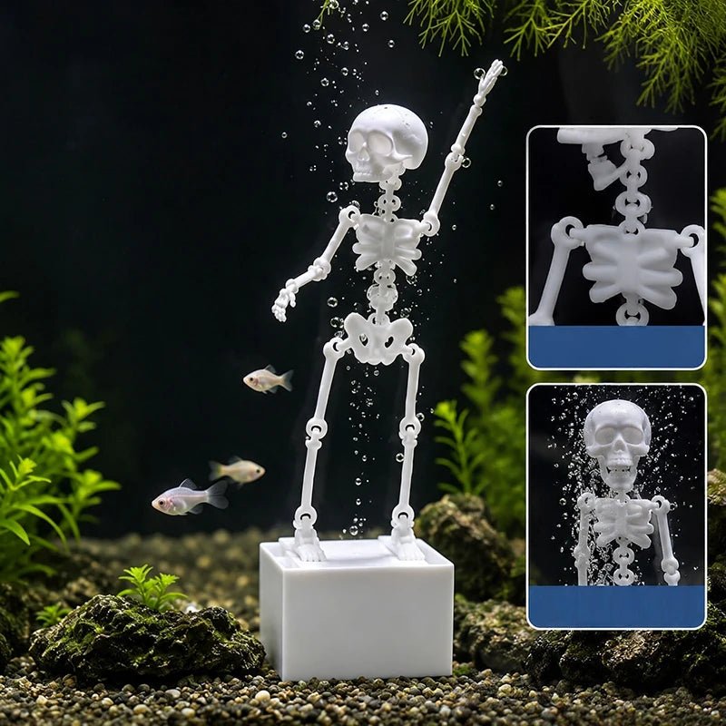 Decoração de Aquário de Halloween: Esqueletos Dançantes de Resina para Aquário com Bolhas - Kasa & Pet