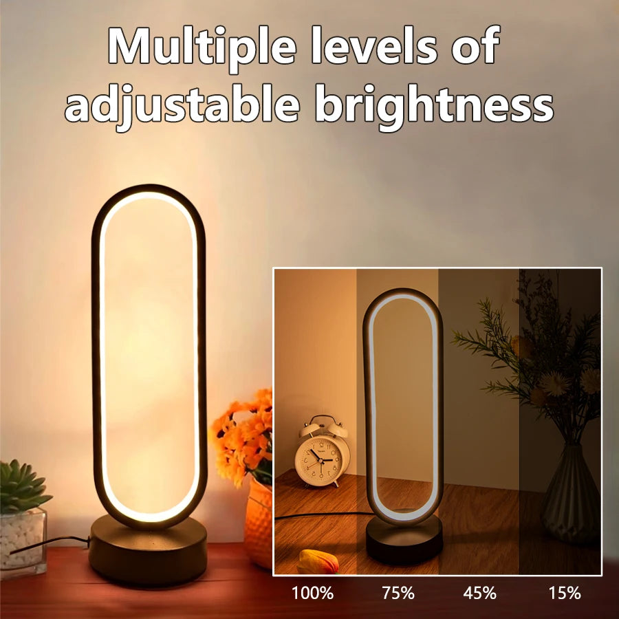 Quarto anel noite lâmpada sala de estar três cores regulável cama lâmpada led noite luz ambiente mesa cabeceira acessórios