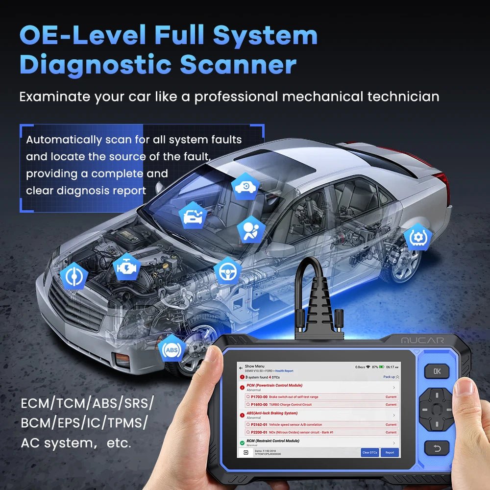 MUCAR 682 Ferramenta de Diagnóstico Automotivo Assistida por IA CANFD Codificação Bidirecional de ECU 20 Funções de Redefinição Diagnóstico Completo do Sistema Scanner OBD2 Vitalício Grátis