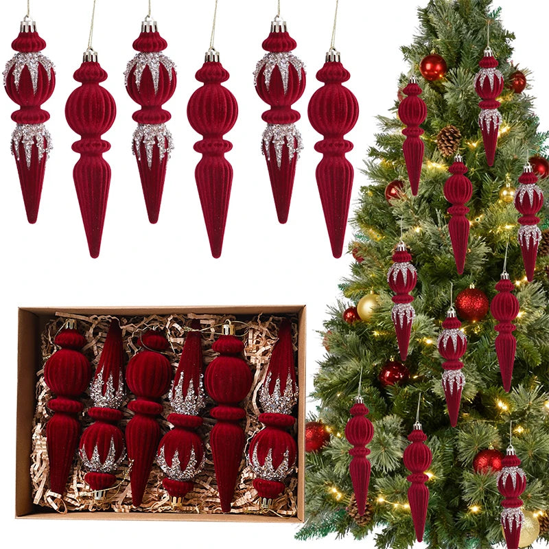 1 caixa de bolas de Natal Red Velvet, enfeites pendentes para árvore de Natal, decoração para festas em casa, presentes de Natal e Ano Novo 2026