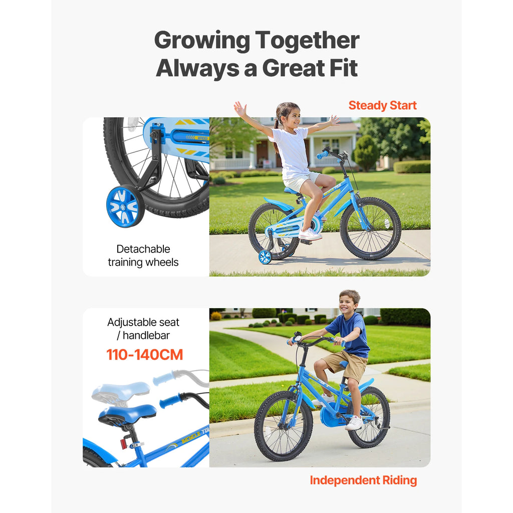 SucceBuy 14/16/18in Crianças Bicicleta Estilo BMX Crianças Bicicleta com Rodas de Treinamento Bicicleta Criança para Meninos e Meninas aprendendo a andar