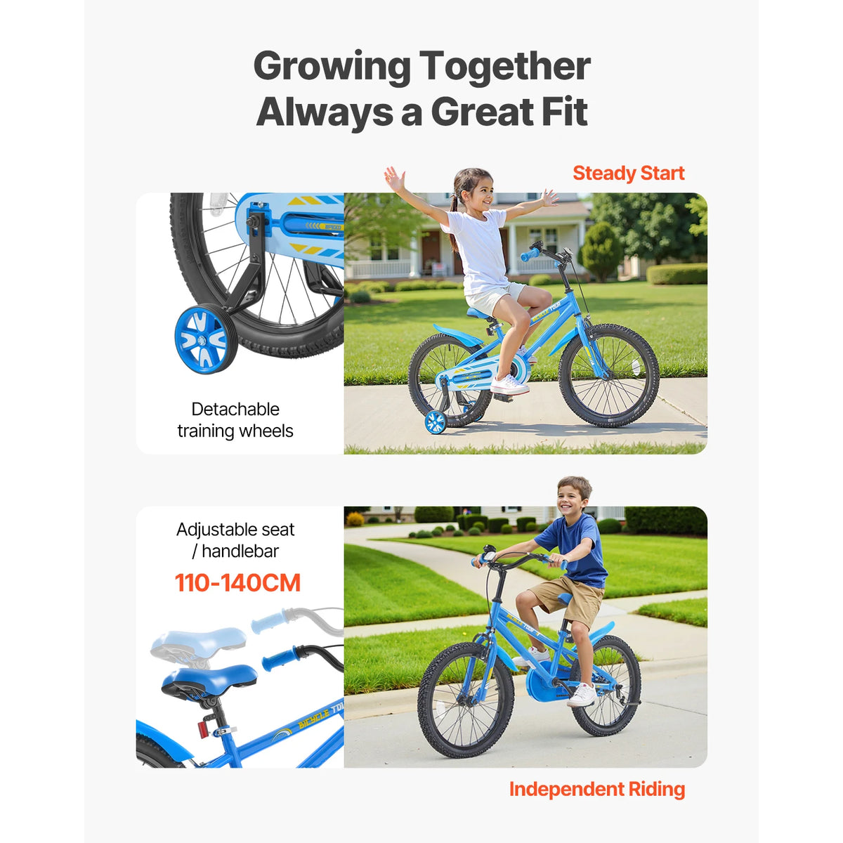 SucceBuy 14/16/18in Crianças Bicicleta Estilo BMX Crianças Bicicleta com Rodas de Treinamento Bicicleta Criança para Meninos e Meninas aprendendo a andar