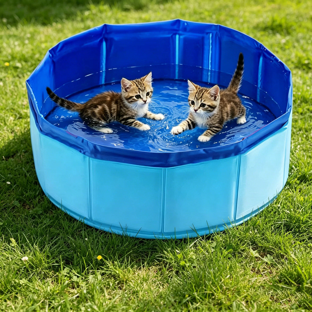 Piscina para Animais de Estimação, Azul, Brinquedos de Lazer e Entretenimento ao Ar Livre, Piscina de Água para Gatos e Cães, Acessórios para Treinamento de Gatos