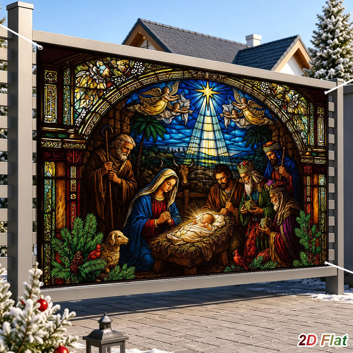 Tapeçaria de Cenário de Presépio Decoração de Feliz Natal para Casa 2026 Fundo do Nascimento de Jesus Natal Ano Novo 2027