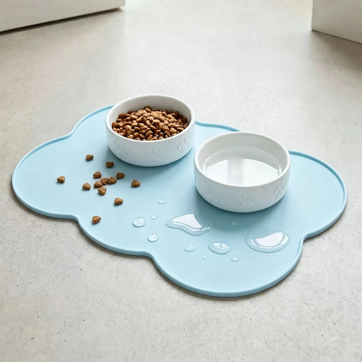 Tapete de Silicone para Animais de Estimação, à Prova de Vazamentos e Antiderrapante para Cães e Gatos, Tapete Oval para Tigelas