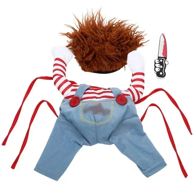 1 Conjunto de Fantasia de Boneca Mortal para Cães Pequenos, Roupa de Transformador para Halloween, Fantasia de Role Play para Animais de Estimação, Roupa para Festa a Fantasia