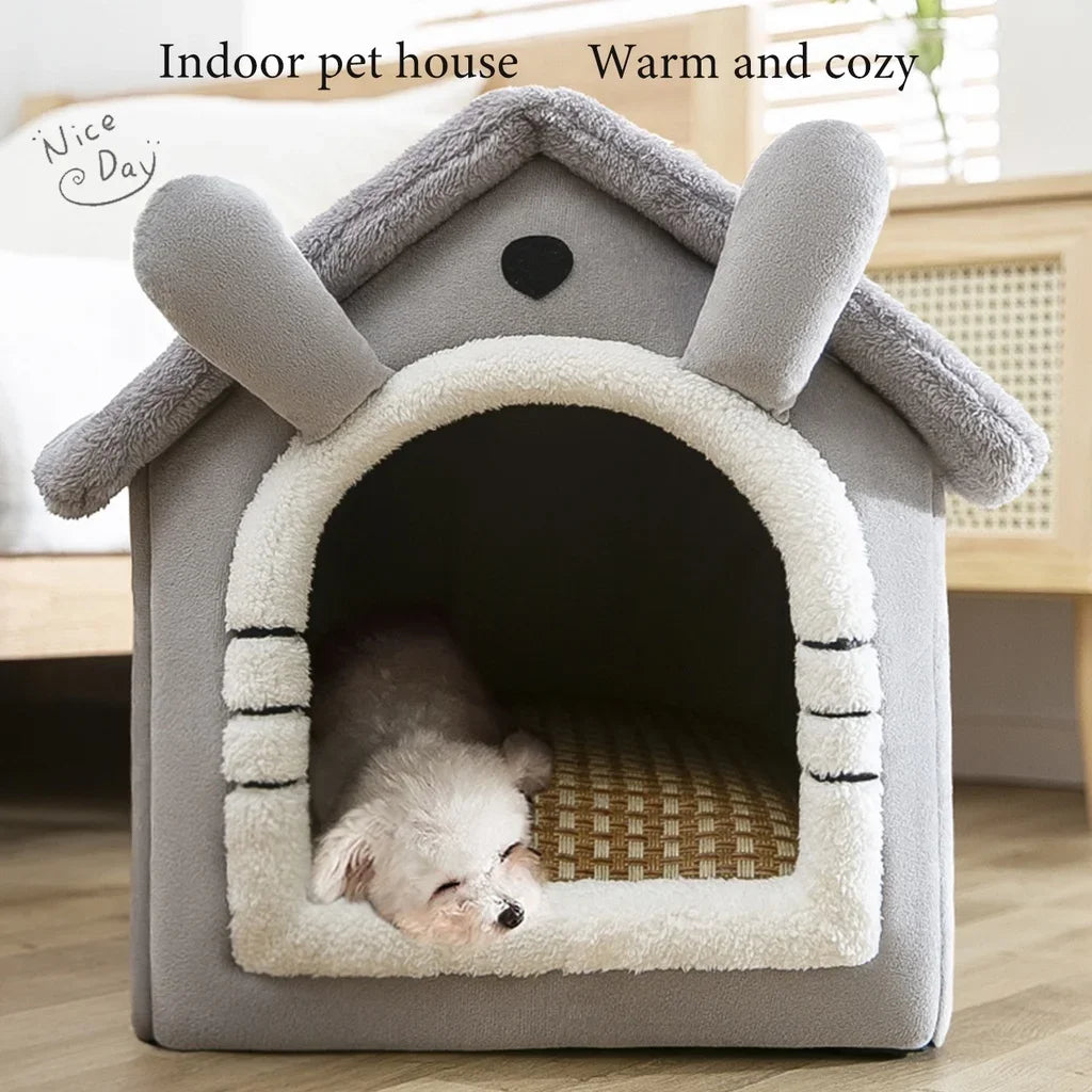 Casas dobráveis para cães e gatos pequenos e médios, colchões, produtos para animais de estimação, cestos para cachorros, canil de inverno