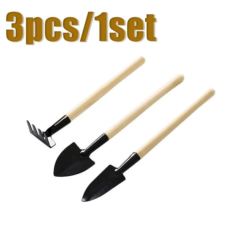 3pc/1 conjunto mini conjunto de ferramentas jardinagem portátil pequena ferramenta jardinagem com alças pá ancinho jardinagem interior plantio flor ferramentas - Kasa & Pet