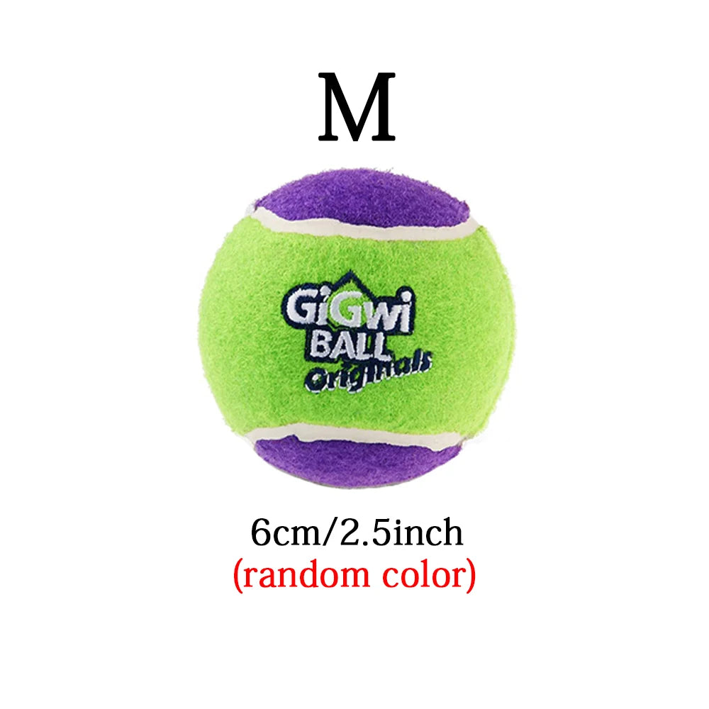 Bola de tênis estridente para cães de estimação, brinquedos interativos para cães, bola de borracha com som de alto salto para treinamento de cães, bola de brincar ao ar livre, presente para cachorros