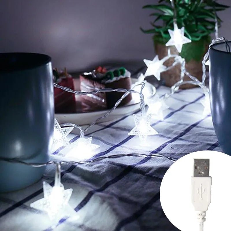 Led estrela luzes de fadas ao ar livre luzes corrente guirlanda lâmpada luzes da corda festa casa casamento terraço jardim decoração natal - Kasa & Pet