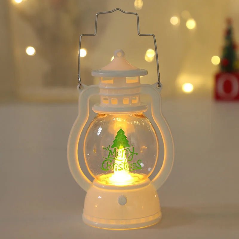 Portátil led natal papai noel boneco de neve lanternas decoração interior luzes alimentado por bateria para casa natal ano novo navidad ornamentos