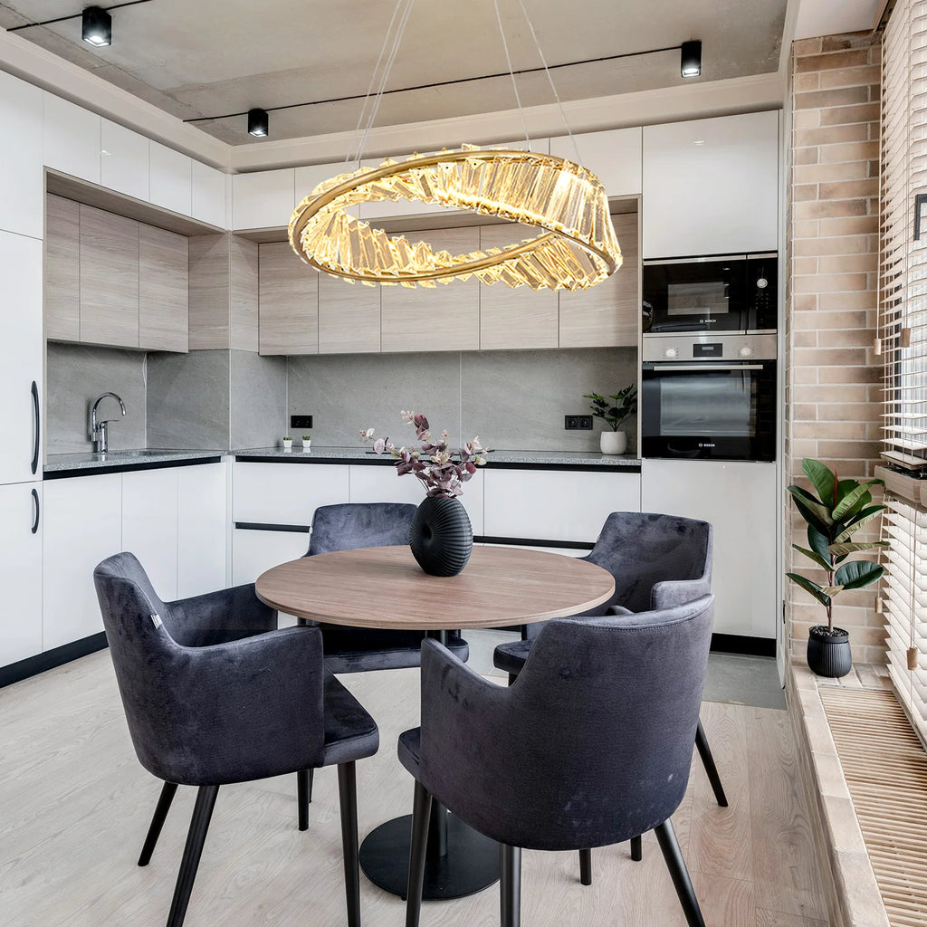 Led anel de luxo luzes pingente para sala estar jantar lustre moderno decoração casa lâmpada do teto nordic luminária lustre