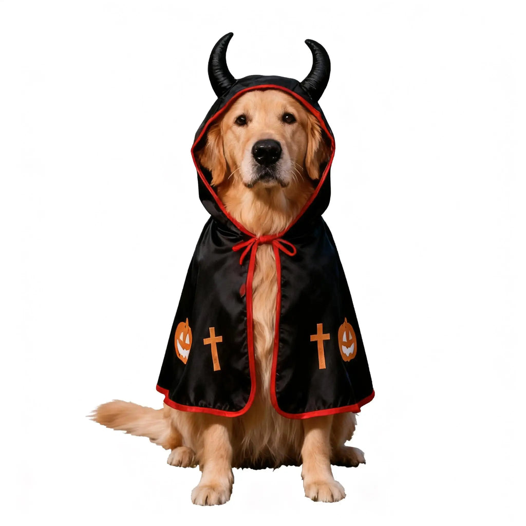 Halloween gato cão trajes engraçado filhote de cachorro manto cão trajes para festa de halloween filhote de cachorro foto adereços grande raça foto adereços