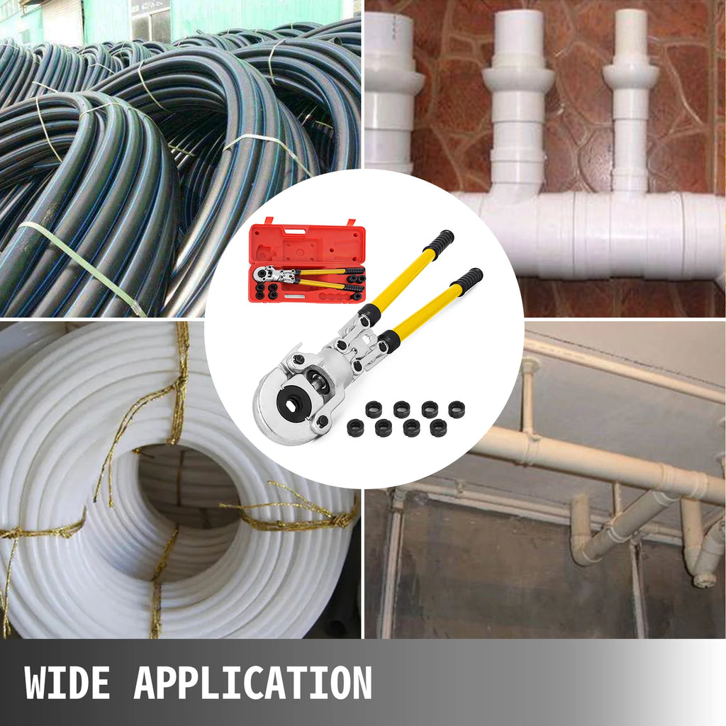 SucceBuy Ferramenta de crimpagem de tubo PEX de aço com matrizes tipo TH/U/V Kit composto de pinças de prensagem de encanamento de cobre multicamadas