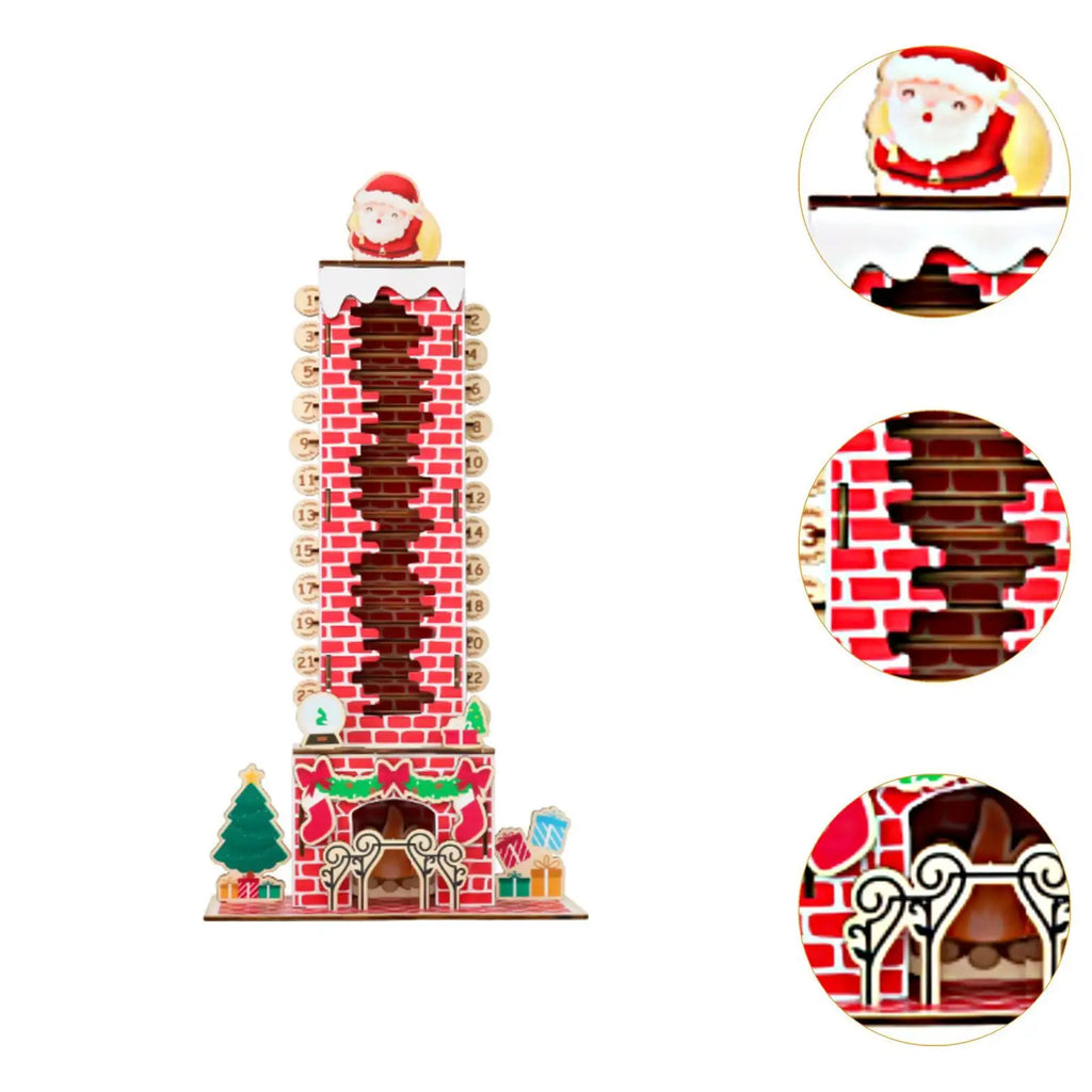 Natal advento calendário de madeira desktop ornamento de natal para casa festa de férias sala estar decorações calendário de adviento