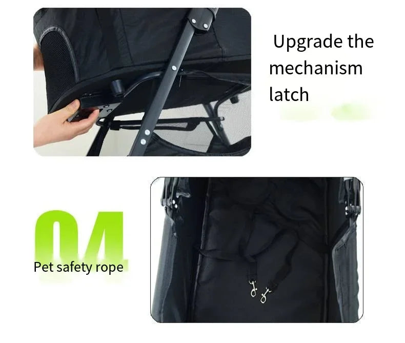Carrinhos de Passeio para Animais de Estimação 3 em 1 Leves e Dobráveis Projetados Especificamente para Passear Cães, Gatos e Filhotes de Porte Pequeno e Médio ao Ar Livre