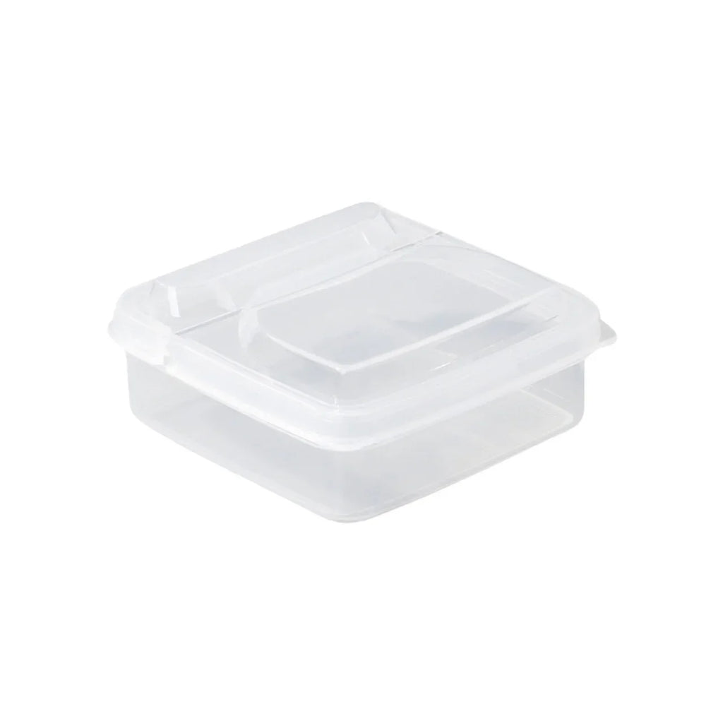 Recipiente de queijo fatiado para geladeira, bloco de manteiga de plástico transparente caixa de armazenamento de fatia de queijo com tampa flip para alimentos de geladeira 1 peça