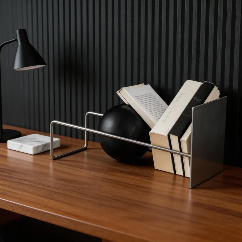 Gravity Ball Book Stand Creative Desktop Book Holder Mid Century Bauhaus Magazine Organizer Chic Office Newspaper Rack