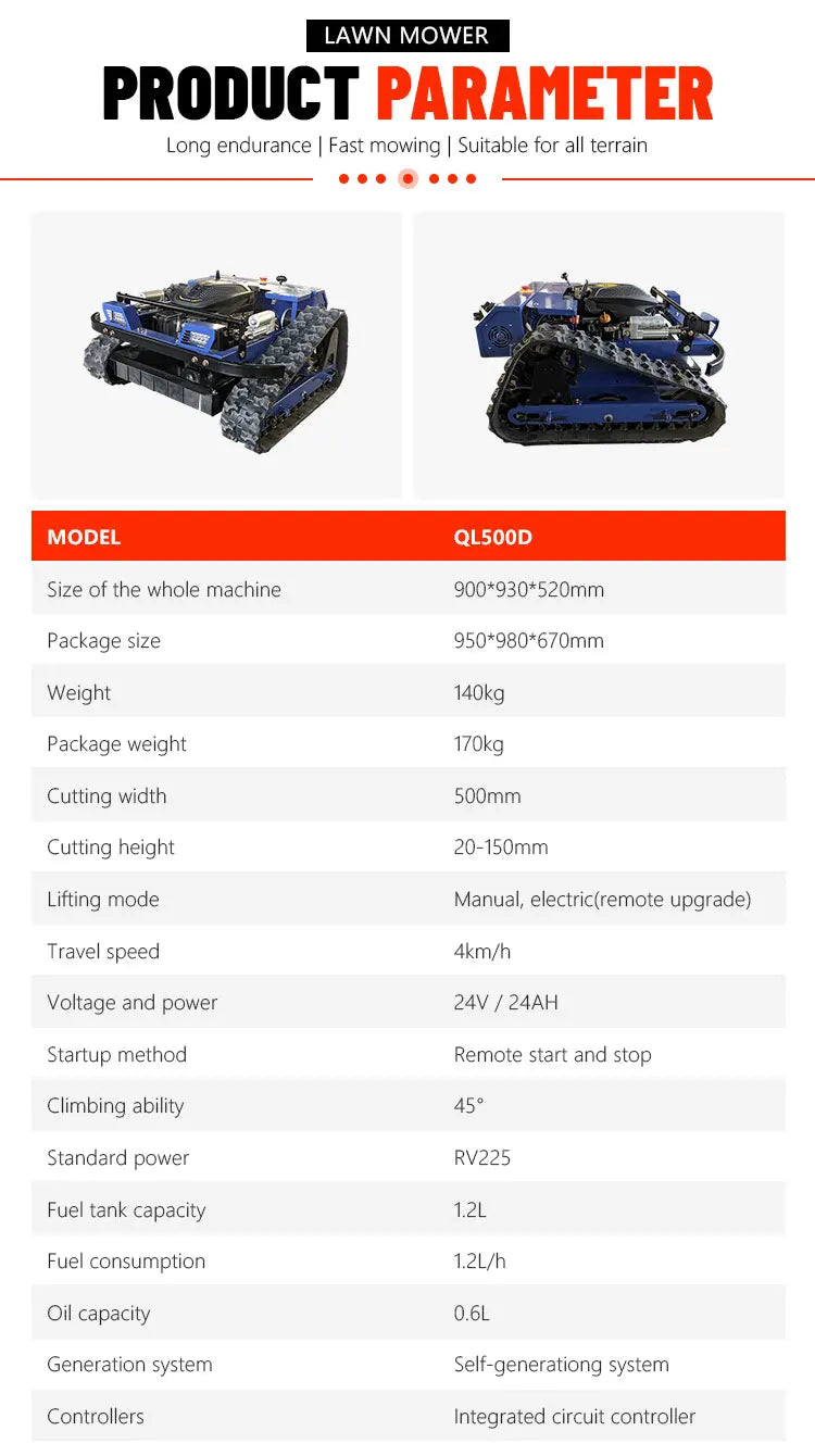 Cortador de Grama EPA QL600 Personalizável com Consumo de Combustível de 1.2L/H e Longo Tempo de Funcionamento