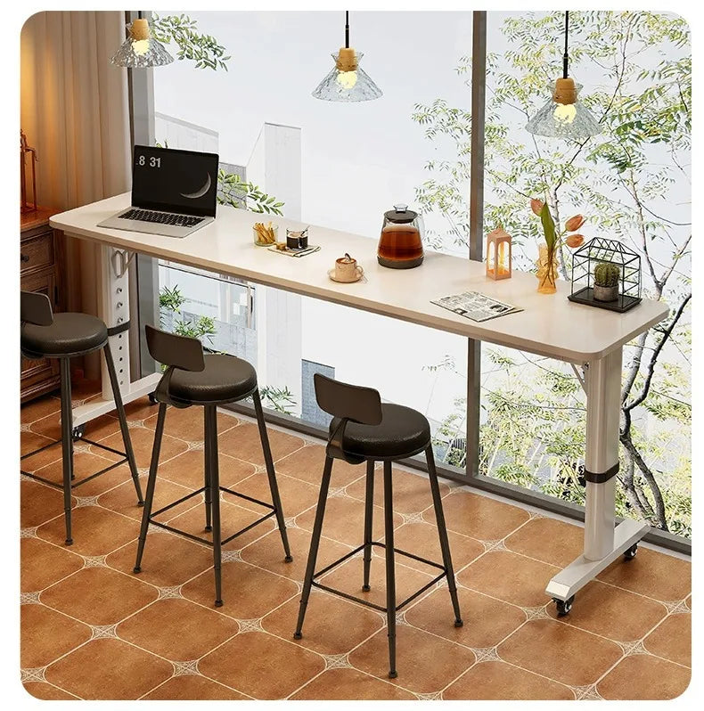 Mesa para laptop com cama ajustável e rodas |   Mesa de computador com rodinhas para móveis de quarto |   Mesa de madeira maciça com manivela manual