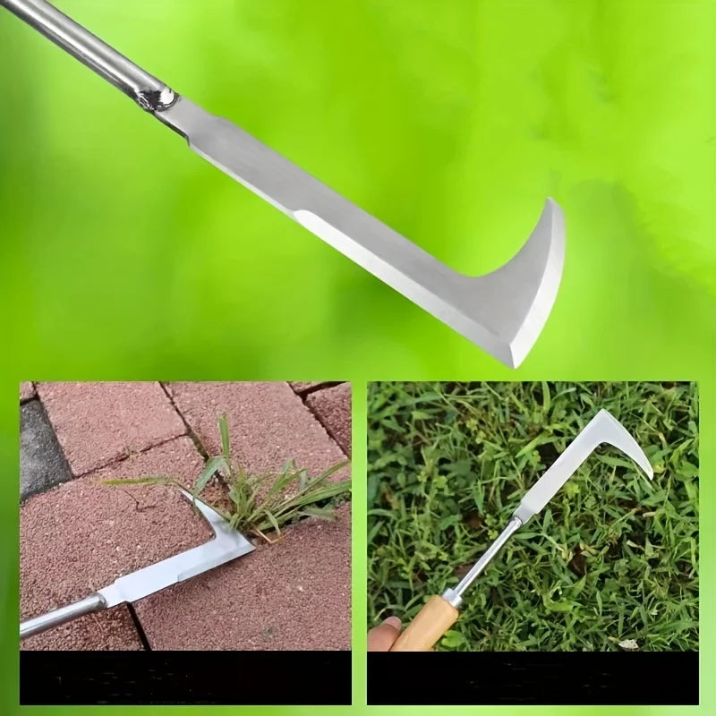 Ferramenta de Aço Inoxidável para Remoção de Ervas Daninhas, Ferramenta Manual de Jardim Multiuso em Formato L, Usada para Limpeza de Ervas Daninhas em Jardins, Terraços e Caminhos