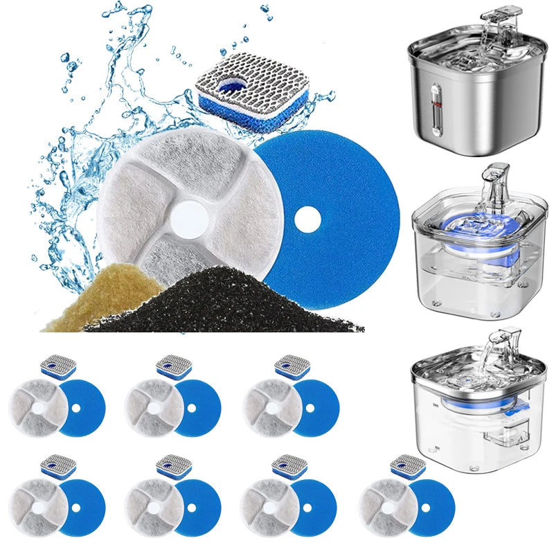 Dispensador de água para animais de estimação, filtro para fonte de água de gato, filtro para fonte potável, filtragem de ciclo, fácil de limpar