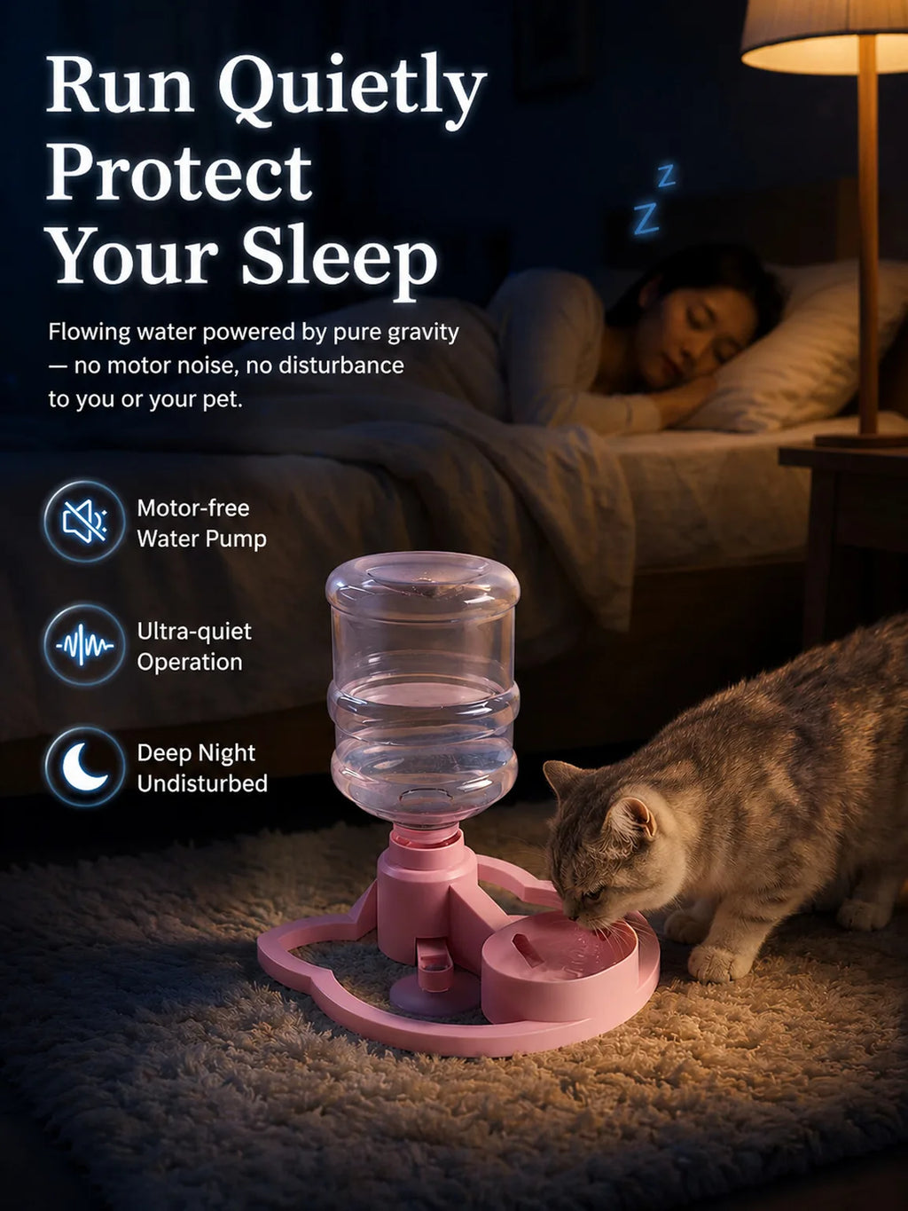Dispensador de Água para Animais de Estimação Sem Eletricidade, Tigela Automática Antivazamento para Gatos e Cães Pequenos, Uso Diário em Ambientes Internos