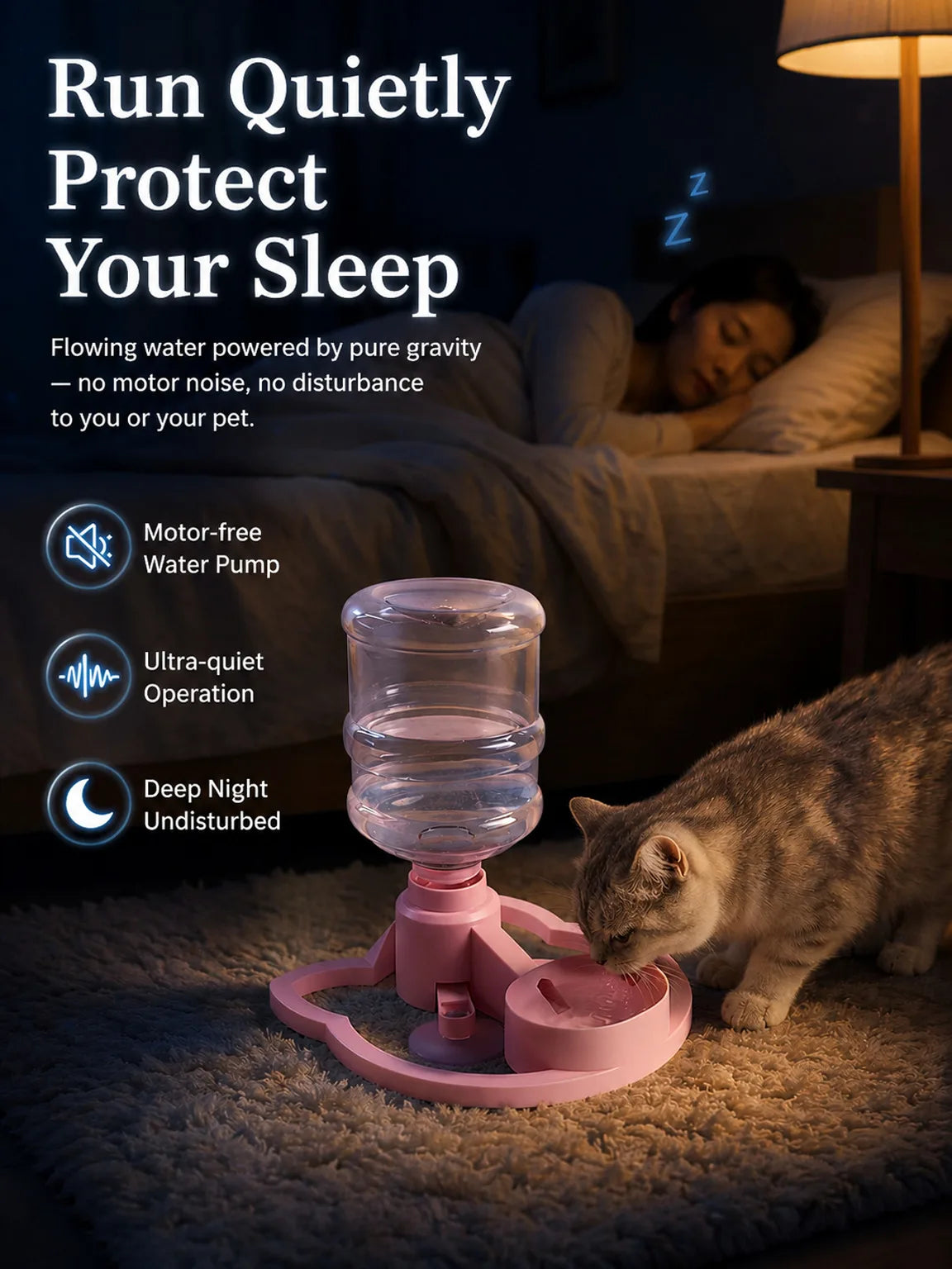 Dispensador de Água para Animais de Estimação Sem Eletricidade, Tigela Automática Antivazamento para Gatos e Cães Pequenos, Uso Diário em Ambientes Internos