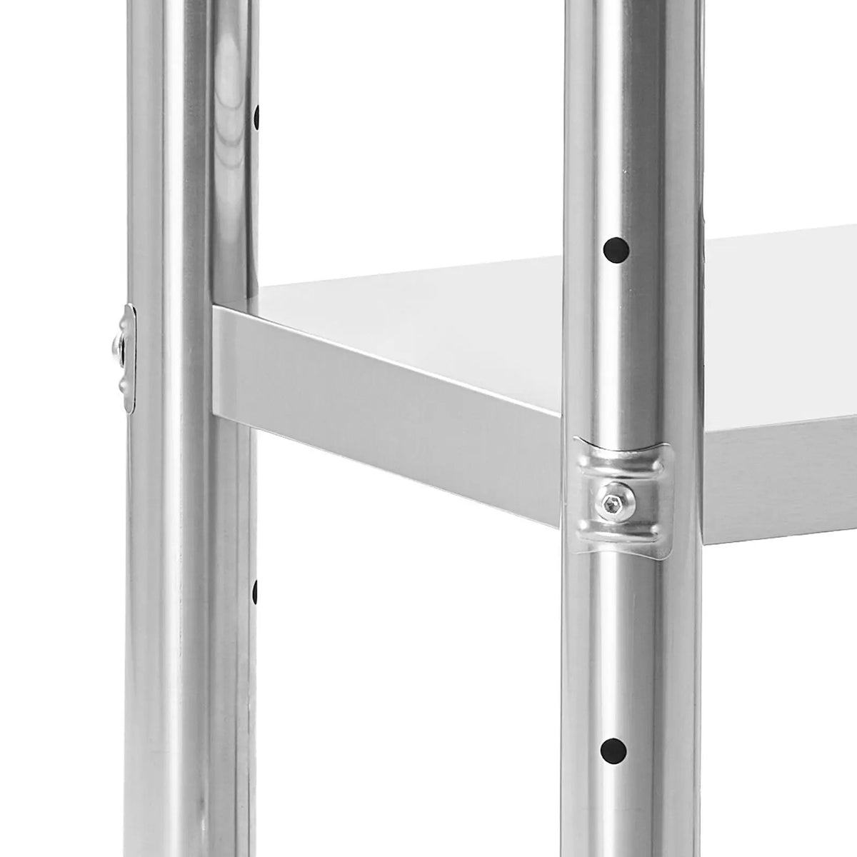 24 X 18 Inches Stainless Steel Kitchen Prep Table Adjustable Workstation Undershelf Wheels Food Prep Kitchen Islands Carts