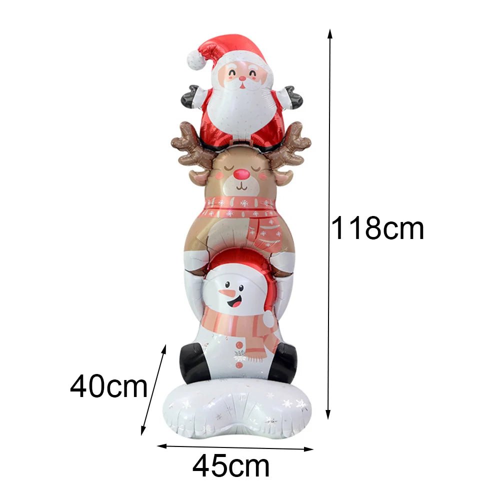 Balão Metalizado de Natal: Boneco de Neve, Rena, Árvore de Natal, Caixa de Presente, Bengala Doce, Luminária de Rua - Decoração de Festa de Inverno e Natal
