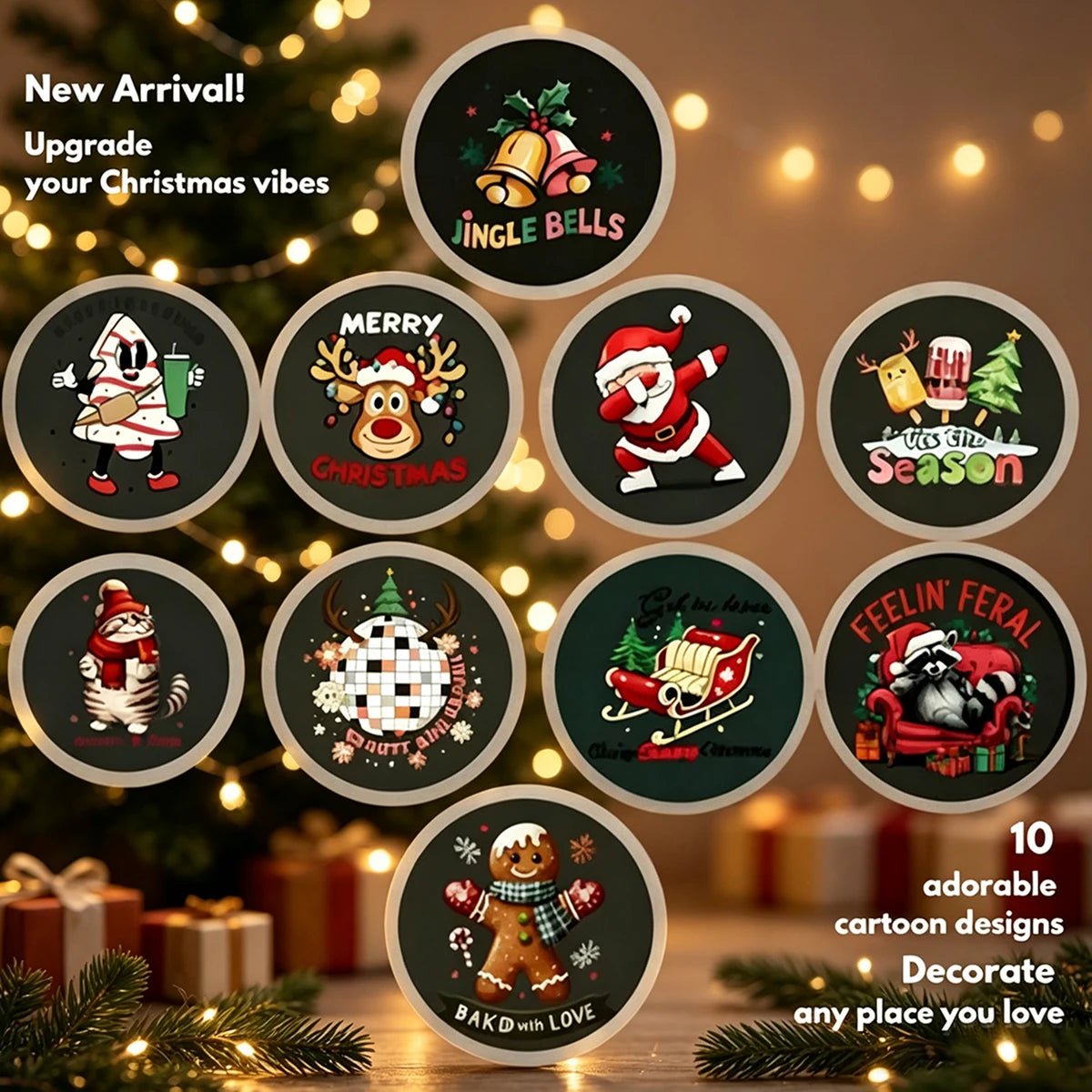 Projetor de Natal LED, Luz Noturna Realista com 4/6/10 Padrões, Papai Noel, Árvore de Natal, Decoração de Teto e Parede, Brinquedo Educativo, Presente - Kasa & Pet