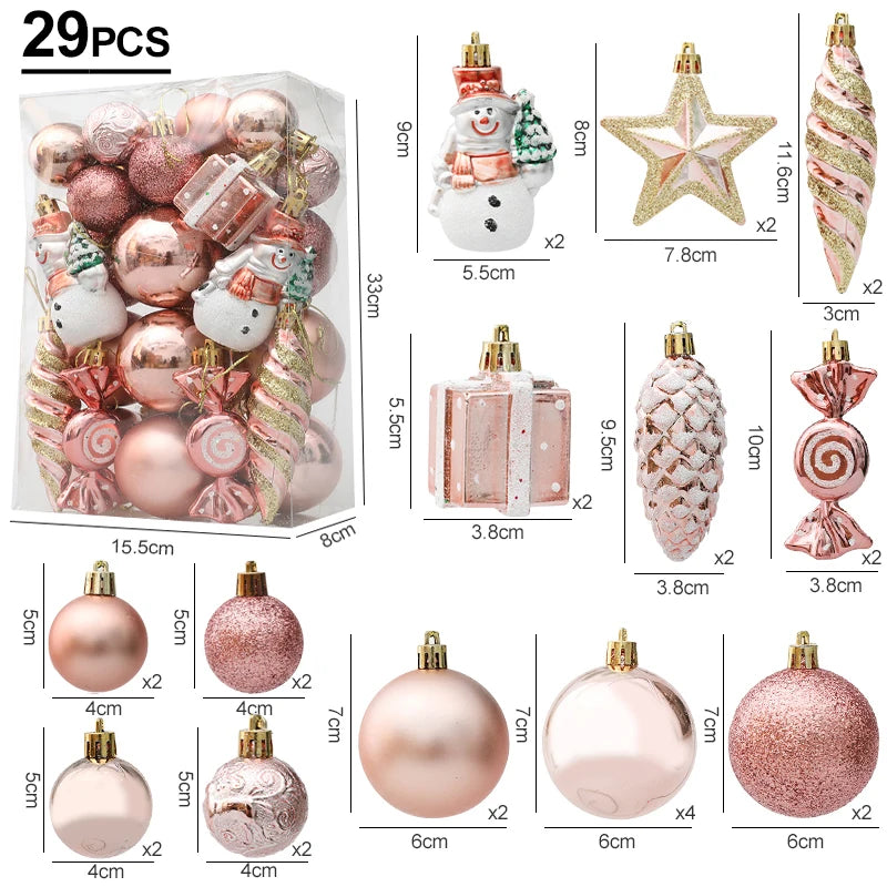 Bolas de Natal Vermelhas em Formato de Bengala Doce, Pingentes Grandes para Pendurar, Conjunto de Decorações de Natal para Casa 2026 Natal Ano Novo