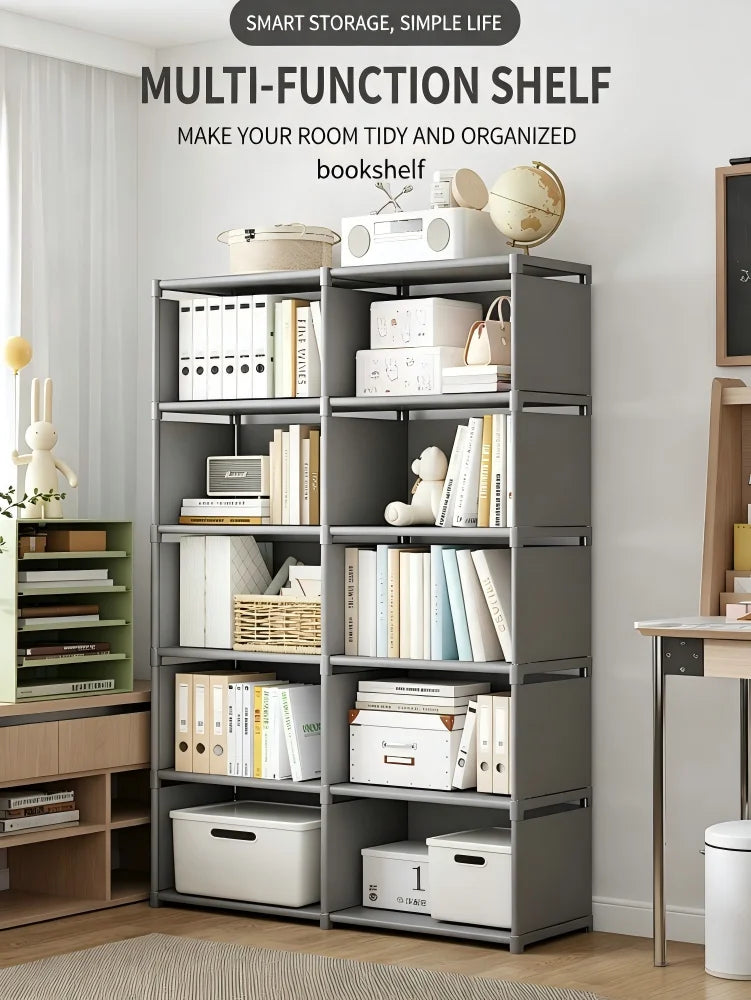 Estante de Livros Multicamadas de Fácil Montagem, Prateleira de Armazenamento para Sala de Estar, Quarto e Estudo, Ideal para Livros, Brinquedos e Diversos